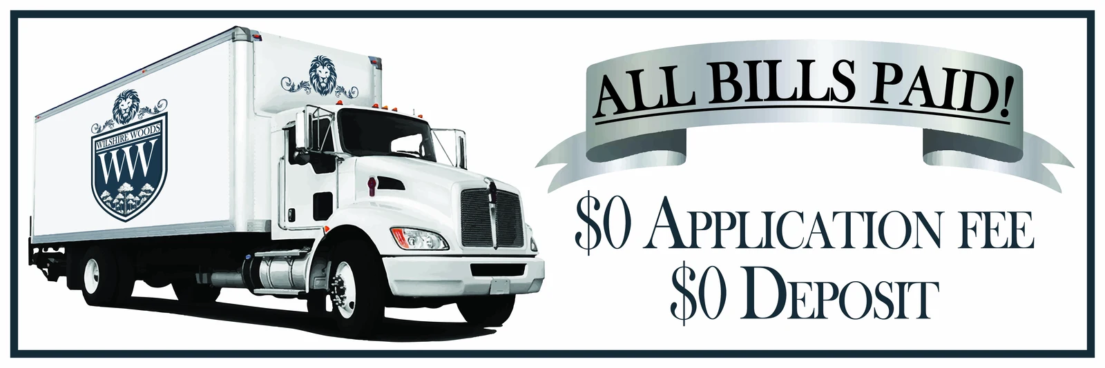 All bills paid, $0 application fee and $0 deposit at Wilshire Woods Apartments